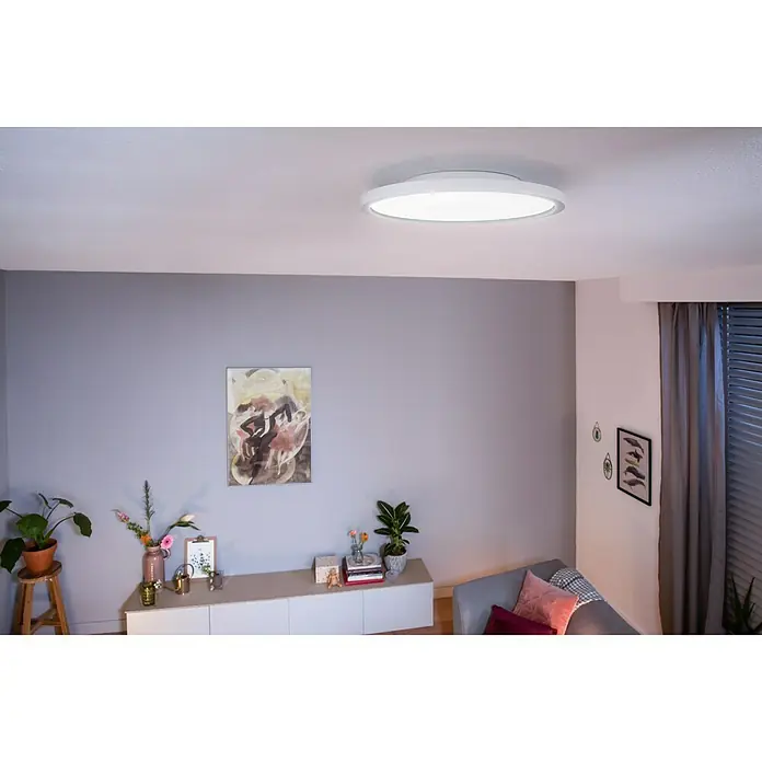 Philips Hue LED-Panel rund Aurelle - 28 W, Ø x H: 395 mm x 5 cm, Weiß, Warmweiß - Stimmungsaufnahme