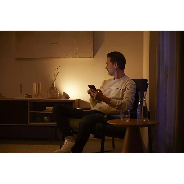 Philips Hue LED-Tischleuchte Bloom - 7,2 W, Weiß, Höhe: 10,1 cm - Stimmungsaufnahme