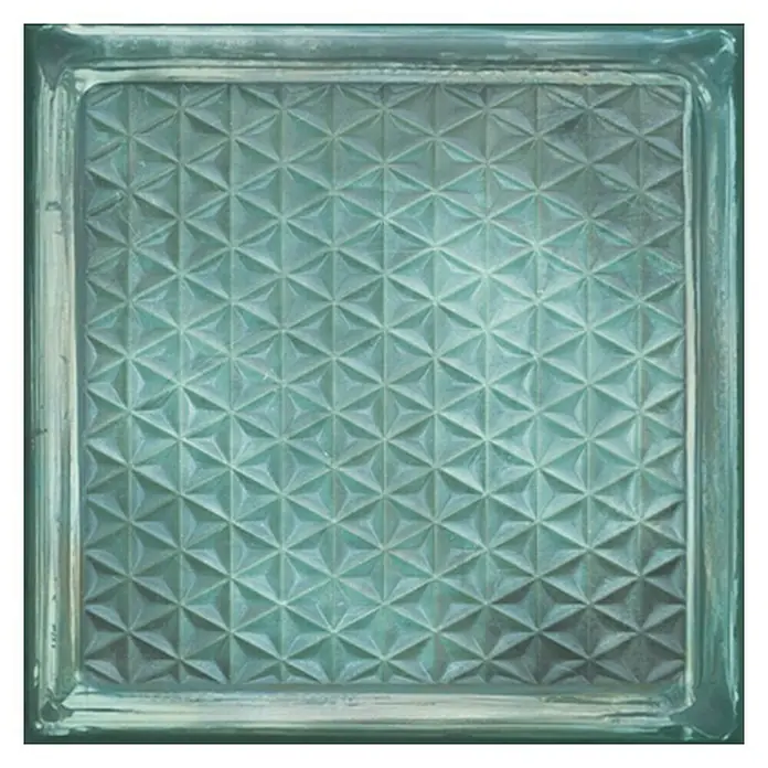Wandfliese Cristal Blue Brick - 20,1 x 20,1 cm, Blau, Glänzend - Vorderansicht