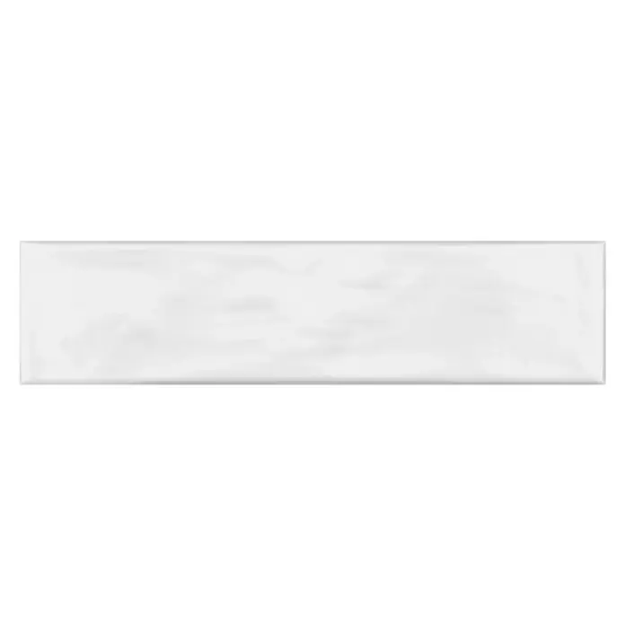 Wandfliese Raku White - 7,5 x 30 cm, Weiß, Matt - Vorderansicht