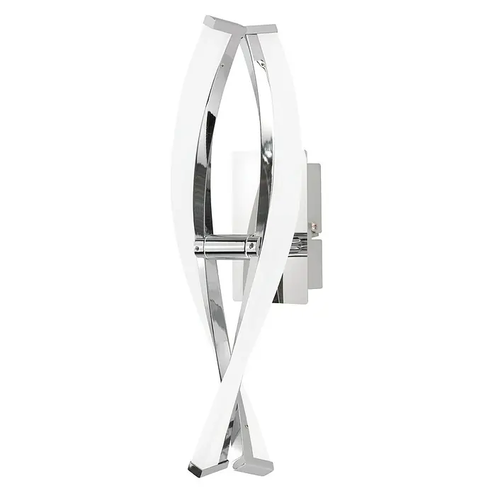 WOFI Idana LED-Wandleuchte - 8 W, L x B x H: 36,5 x 13 x 9 cm, Chrom, Warmweiß - Rechte Seitenansicht