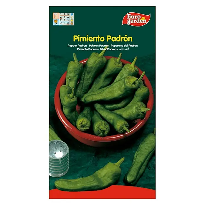 Euro Garden Semillas de vegetales Pimientos padrón - Cosecha: Junio