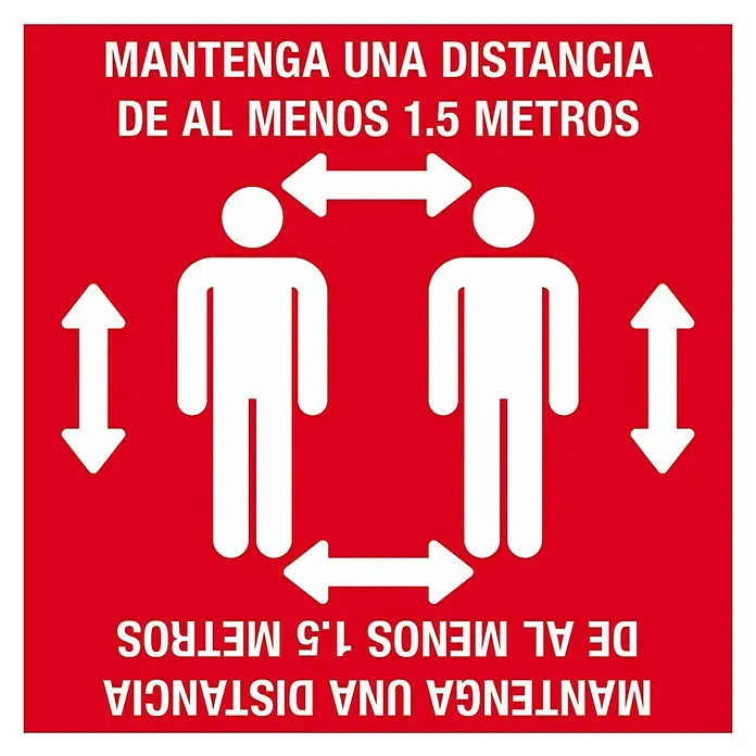 Pickup Etiqueta adhesiva - Motivo: Mantener distancia, L x An: 280 x 280 mm, Rojo/Blanco