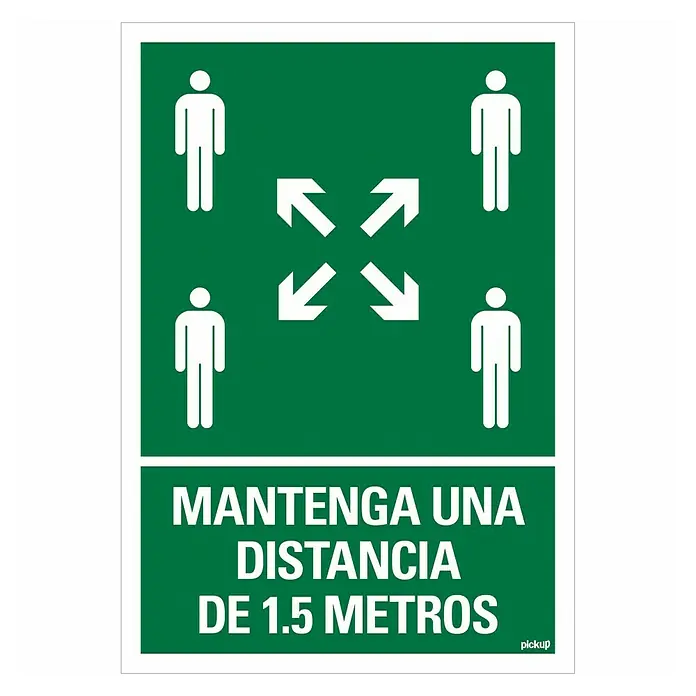 Pickup Señal de obligación - Motivo: Mantener distancia, Verde/blanco