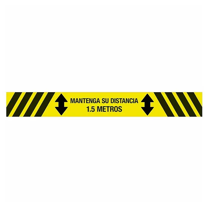 Etiqueta adhesiva - Mantener distancia, L x An: 100 x 80 mm, Amarillo/Negro