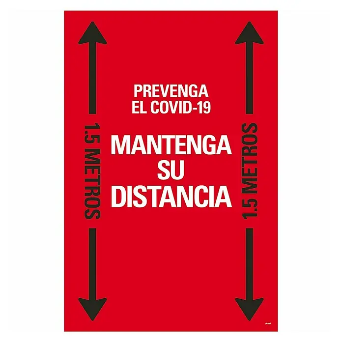Pickup Etiqueta adhesiva - Motivo: Por favor, manténgase a 1,5 m de distancia, Rojo, Altura: 900 mm