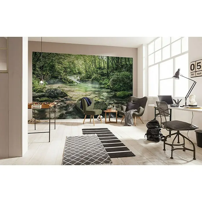 Komar Stefan Hefele Edition 1 Fototapete Tranquil Pool - 4 -tlg., B x H: 400 x 250 cm, Vlies - Stimmungsaufnahme