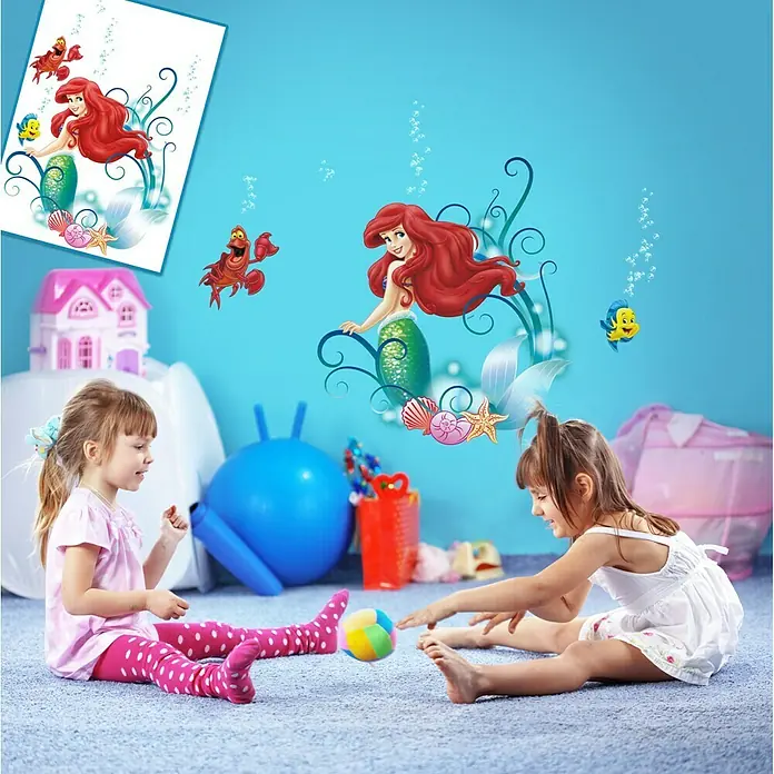Komar Disney Edition 4 Dekosticker Arielle - 8 -tlg., Bunt - Vorderansicht