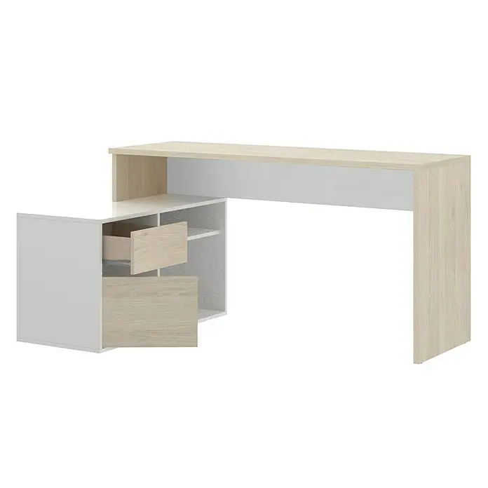 Mesa de escritorio Rox - L x An x Al: 92 x 139 x 75 cm, Natural/Blanco