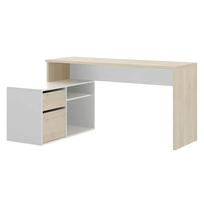 Mesa de escritorio Rox - L x An x Al: 92 x 139 x 75 cm, Natural/Blanco
