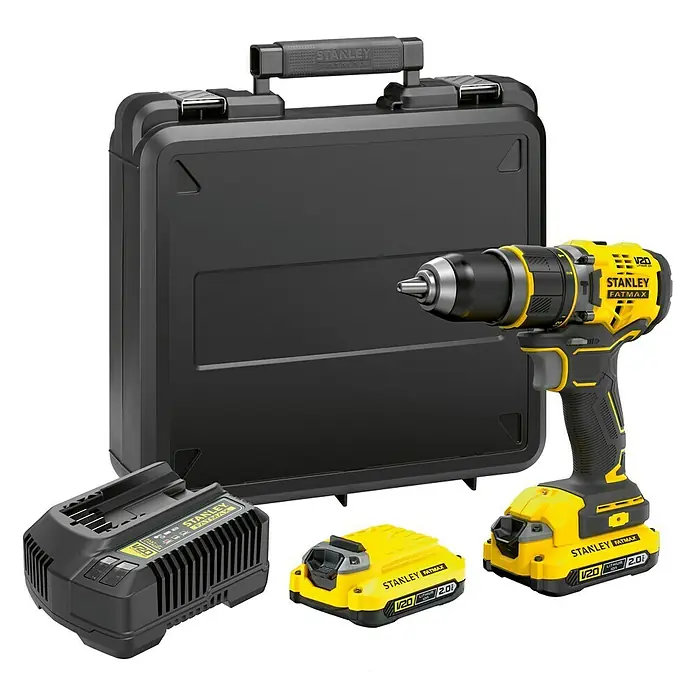 Stanley FatMax Taladro atornillador de batería SFMCD720D2K - 18 V, 2 baterías, 2 Ah, Número de revoluciones de marcha en vacío: 600 r.p.m. - 2.100 r.p.m.