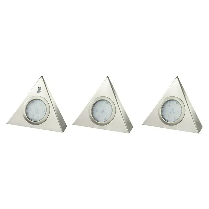 Ritter Leuchten LED-Unterbauleuchten-Set Triangle - L x B x H: 13,5 x 5 x 12 cm, 3 x 2,5 W, Silber
