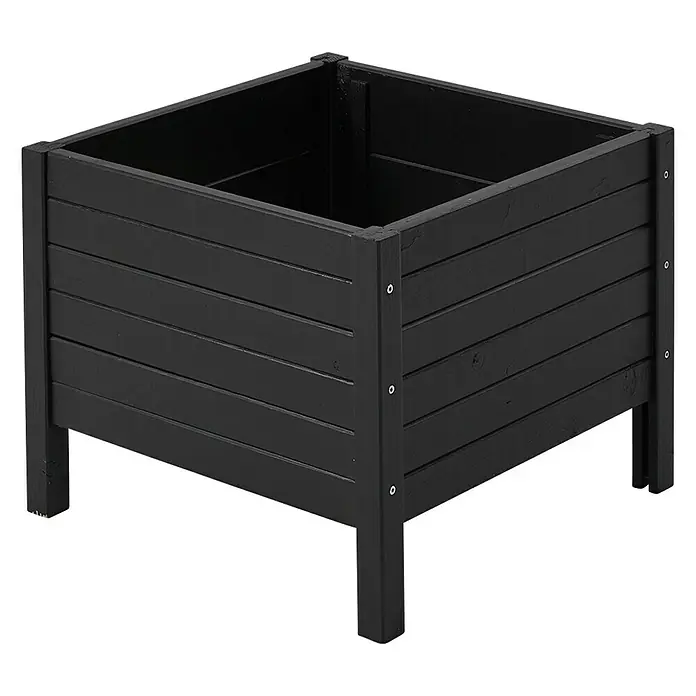 Plus Pflanzkasten Trend - Außenmaß (L x B x H): 48 x 48 x 39 cm, Holz, Schwarz - Vorderansicht