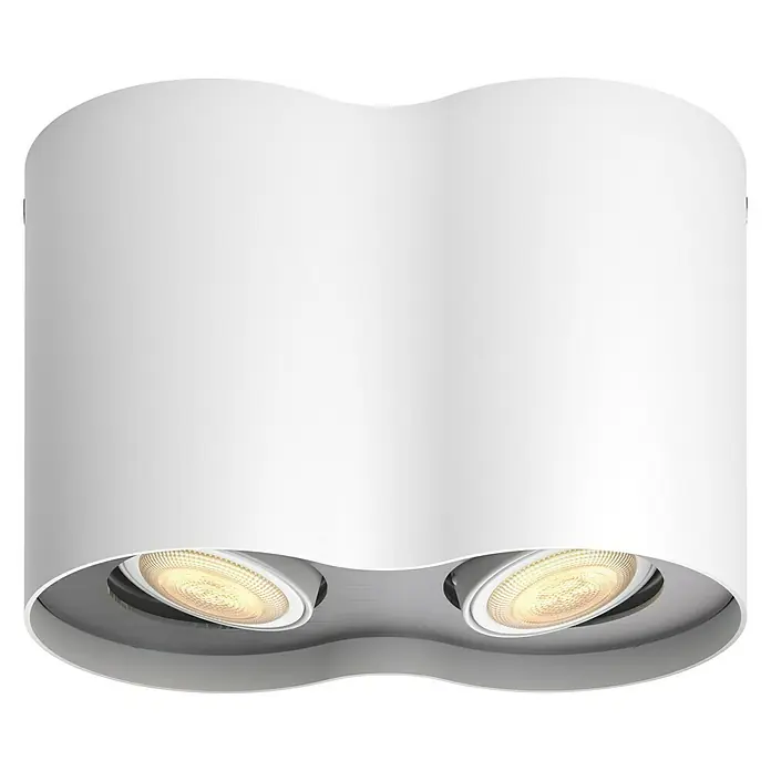 Philips Hue LED-Deckenstrahler Pillar - 11 W, L x B x H: 19,3 x 10,3 x 12 cm, Weiß, Kaltweiß - Vorderansicht