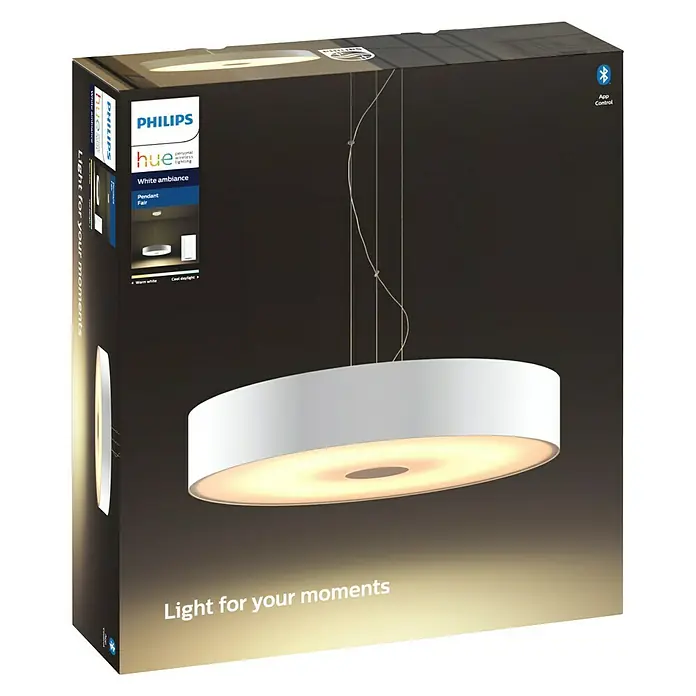 Philips Hue LED-Pendelleuchte Fair - Höhe: 150 cm, 444 mm, Weiß - Vorderansicht