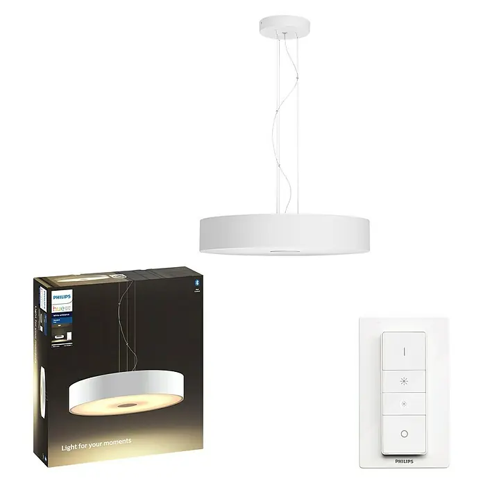 Philips Hue LED-Pendelleuchte Fair - Höhe: 150 cm, Weiß - Vorderansicht