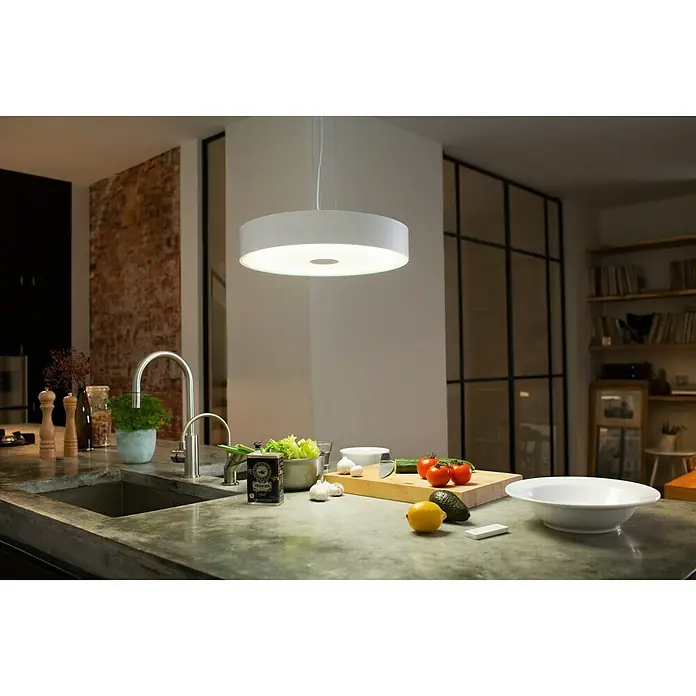 Philips Hue LED-Pendelleuchte Fair - Höhe: 150 cm, 444 mm, Weiß - Stimmungsaufnahme