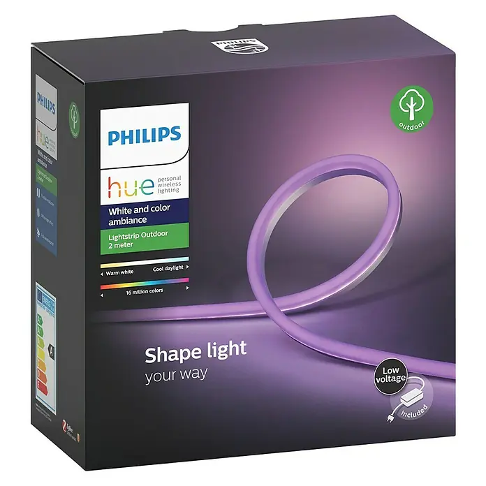 Philips Hue LED-Band Outdoor - 2 m, RGBW, 19 W - Vorderansicht