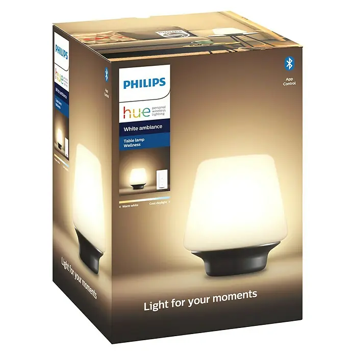 Philips Hue LED-Tischleuchte Wellness - 9,5 W, Weiß, Warmweiß - Vorderansicht