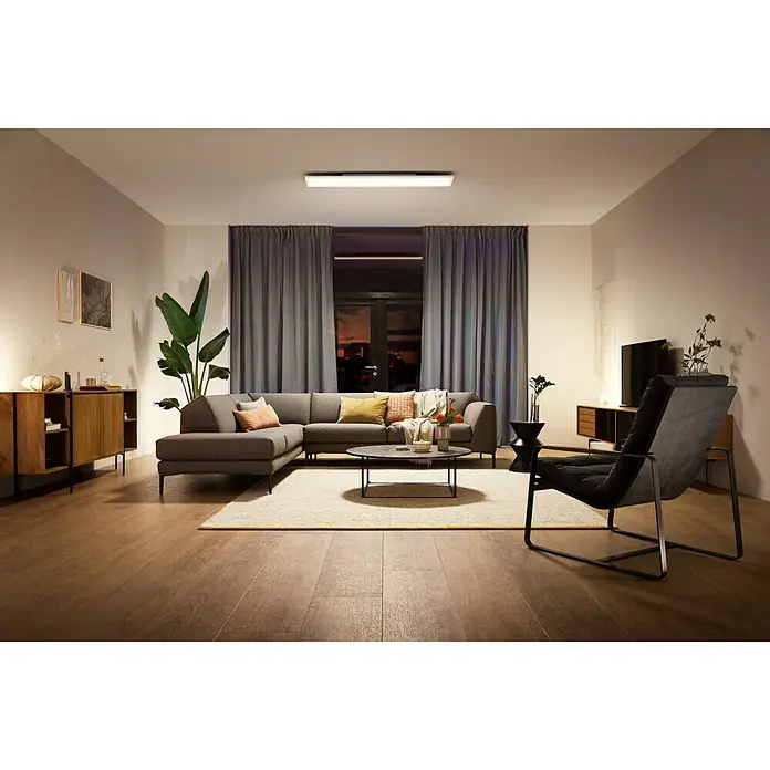 Philips Hue LED-Panel Aurelle - 46 W, L x B x H: 120 x 30 x 4,6 cm, Weiß, Warmweiß - Stimmungsaufnahme