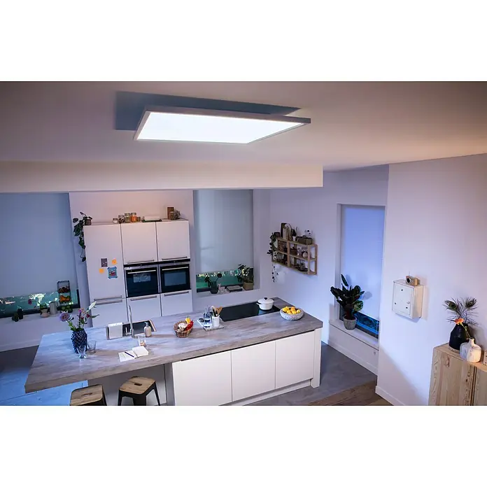 Philips Hue LED-Panel Aurelle - 46 W, L x B x H: 60 x 60 x 4,6 cm, Weiß, Warmweiß - Stimmungsaufnahme