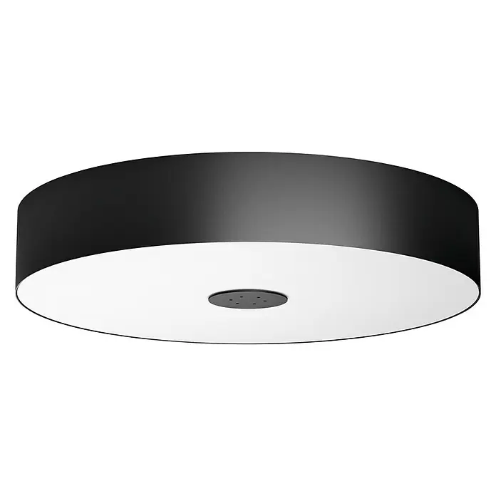 Philips Hue LED-Deckenleuchte rund Fair - 33 W, Ø x H: 444 mm x 9,9 cm, Schwarz, Warmweiß - Vorderansicht