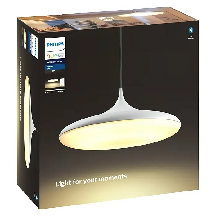Philips Hue LED-Pendelleuchte Cher - 39 W, Weiß, Neutralweiß, Höhe: 175 cm - Vorderansicht