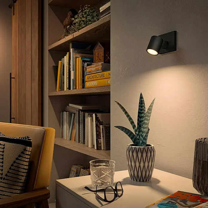 Philips Hue Led-wandspot Runner met bluetooth - 5,5 W, l x b x h: 11 x 9 x 11 cm, Zwart, Daglicht wit - Sfeeropname