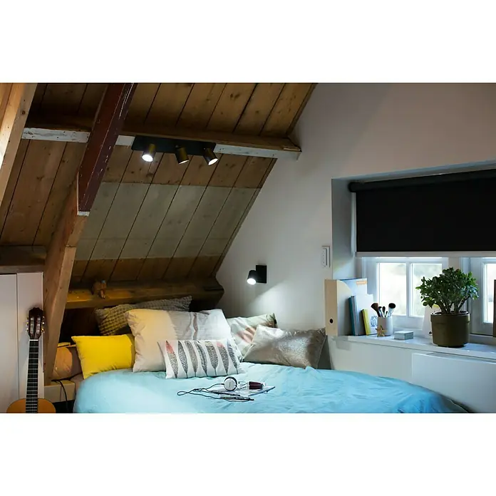 Philips Hue Led-wandspot Runner met bluetooth - 5,5 W, l x b x h: 11 x 9 x 11 cm, Zwart, Daglicht wit - Sfeeropname