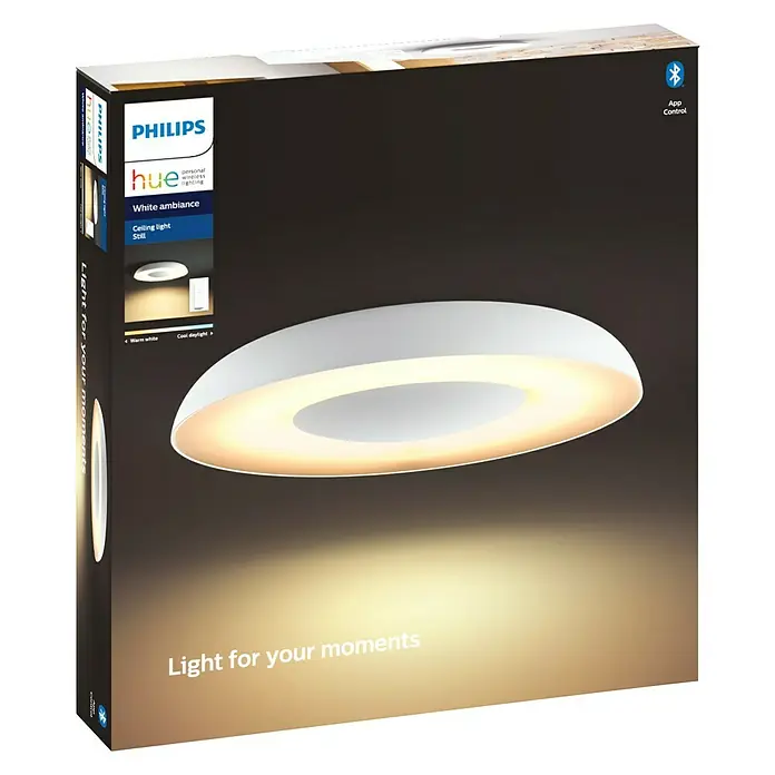 Philips Hue Plafón LED redondo Still - 32 W, Ø x Al: 391 mm x 7,1 cm, Blanco cálido - Vista frontal