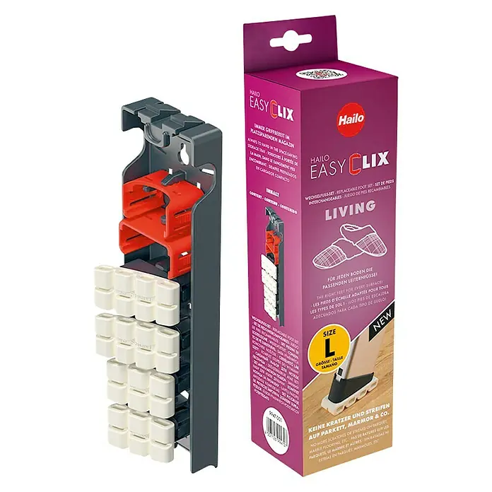 Hailo Wechselfuß-Set Easy Clix Living L - Passend für: Hailo Stufenstehleitern (ab Baujahr 2015)