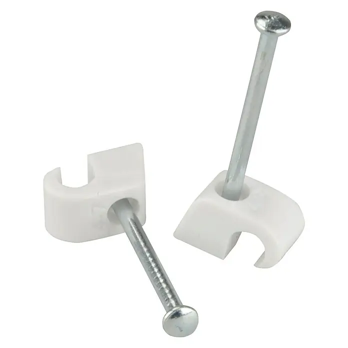 BAUHAUS Obujmica s čavlićem - 4 - 7 mm, 30 mm, 20 Kom., Bijele boje - Pogled odozgo