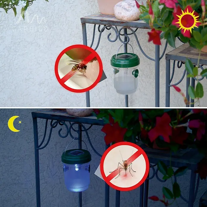 Gardigo Wespenfalle - L x B x H: 95 x 95 x 110 mm, Solarmodul, LED