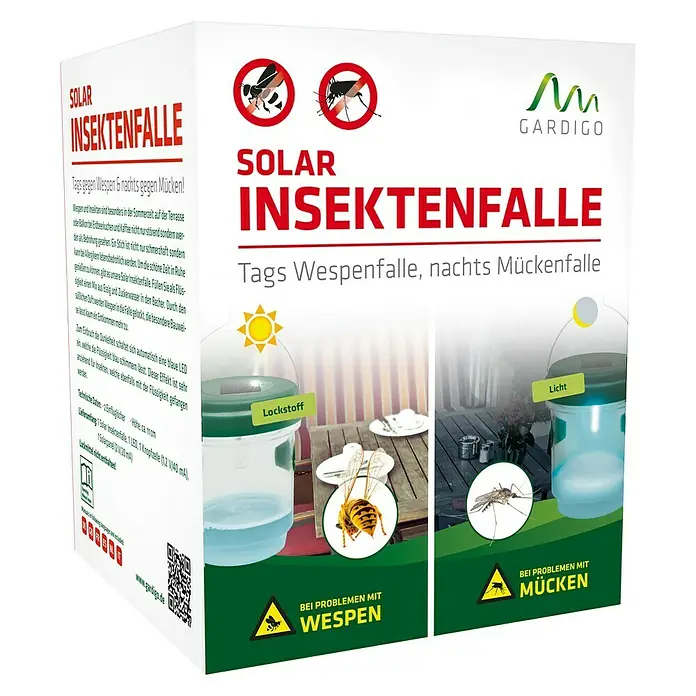 Gardigo Wespenfalle - L x B x H: 95 x 95 x 110 mm, Solarmodul, LED