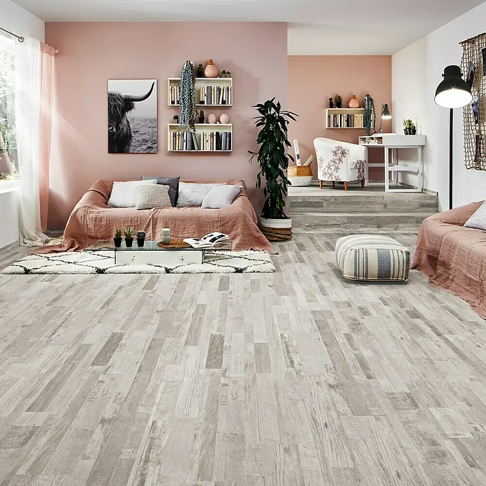 LOGOCLIC Family Laminat Siena Driftwood - 1.285 x 192 x 7 mm, Mehrstab - Stimmungsaufnahme