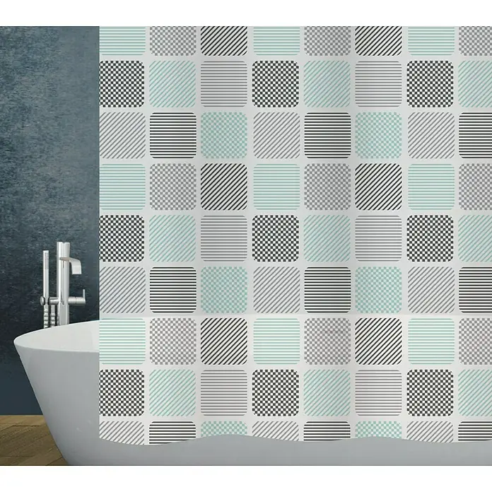 Diaqua Peva Duschvorhang Quadro - 180 x 200 cm, Farbig - Vorderansicht