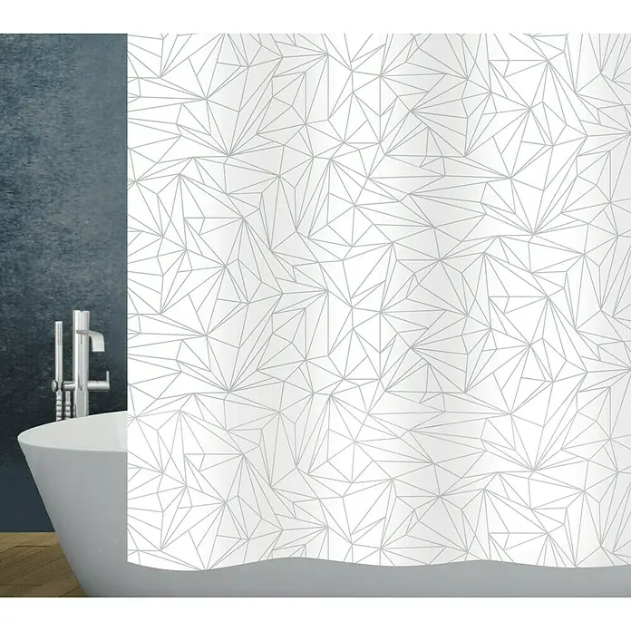 Diaqua Peva Duschvorhang Prisma - 180 x 200 cm, Grau/Weiß - Vorderansicht