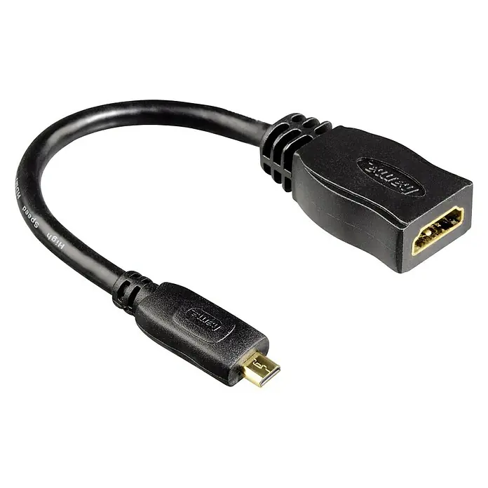 Hama HDMI-Adapter - Schwarz, HDMI D-Stecker - Vorderansicht