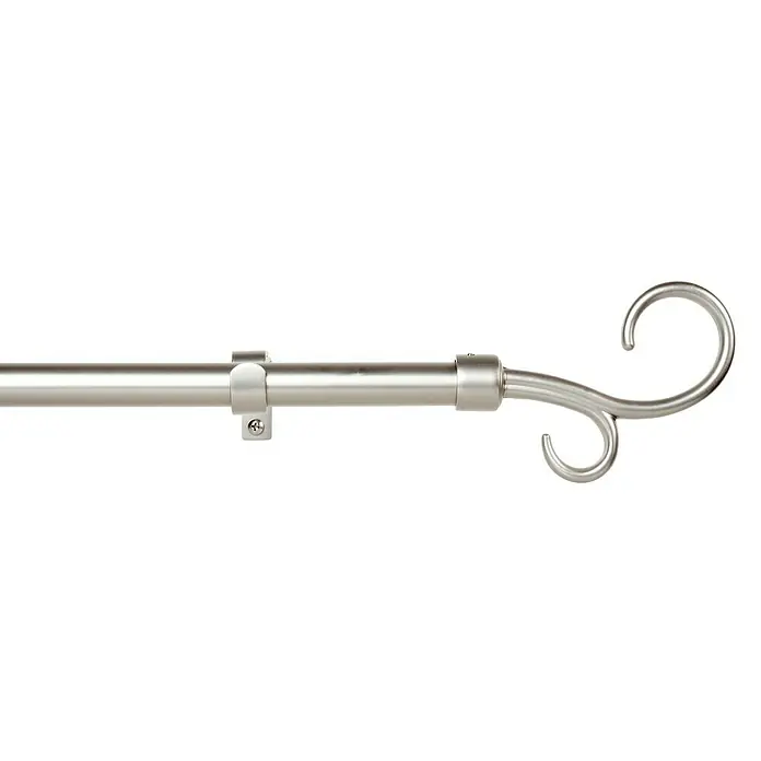 Barra para cortinas Doble Báculo - Plata, Largo: 110 cm, Diámetro: 19 mm