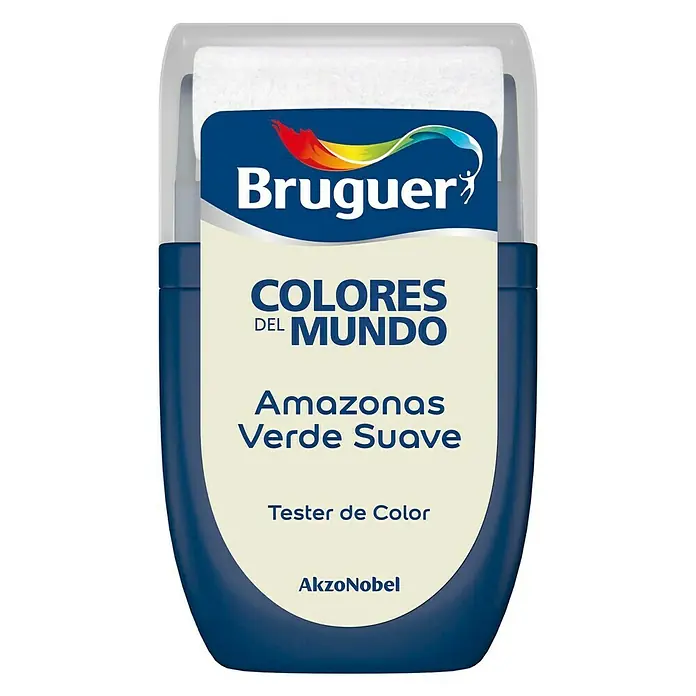 Bruguer Colores del Mundo Tester de pintura - Amazonas verde suave, 30 ml, Mate