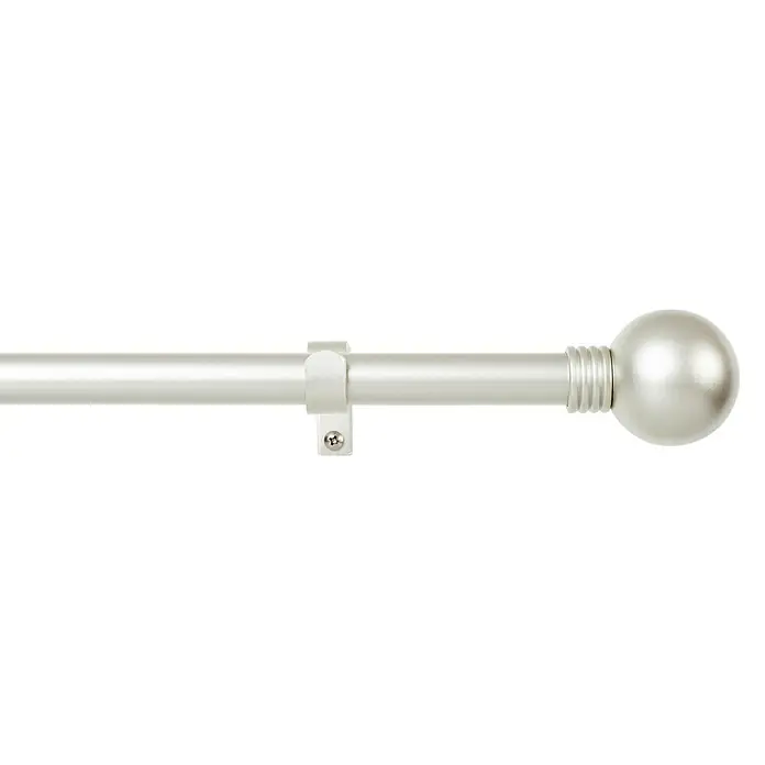 Barra para cortinas Esfera Anillo - Plata, Largo: 110 cm, Diámetro: 19 mm