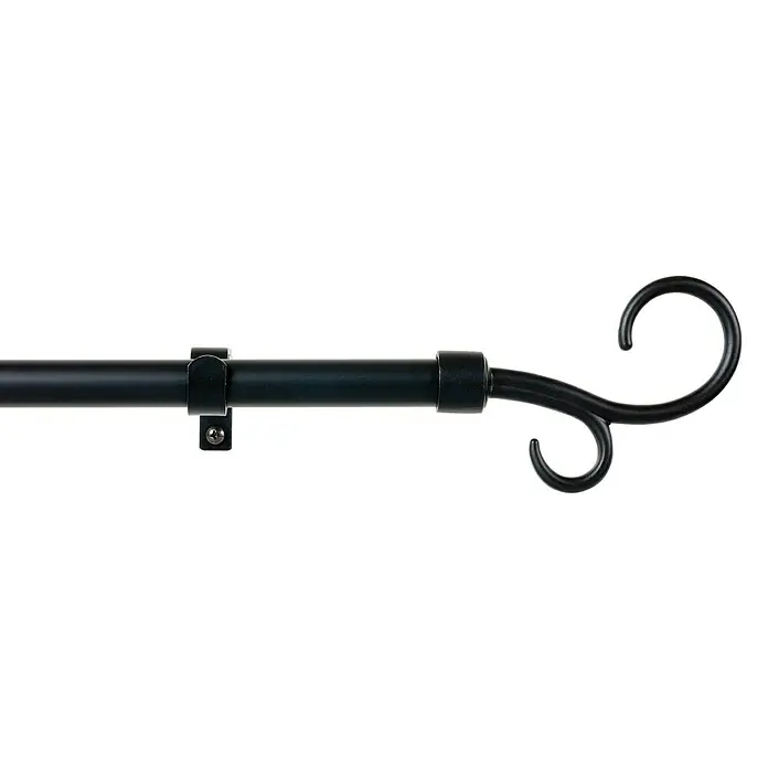 Barra para cortinas Doble Báculo - Negro, Largo: 160 mm, Diámetro: 19 mm