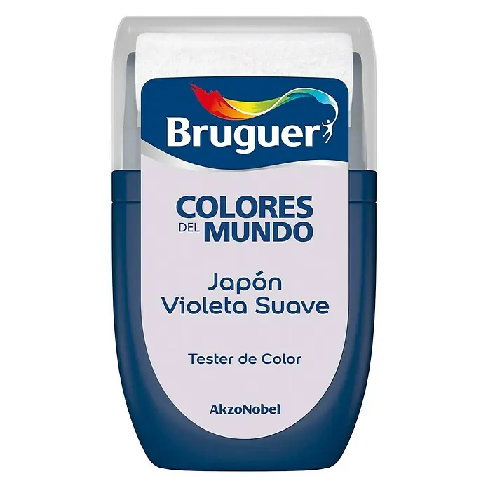 Bruguer Colores del Mundo Tester de pintura - Japón violeta suave, 30 ml, Mate