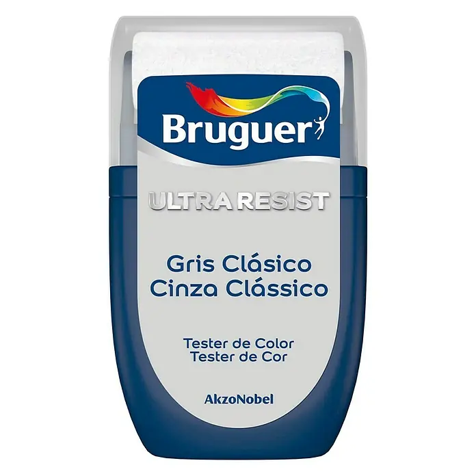 Bruguer Ultra Resist Tester de pintura - Gris clásico, 30 ml, Mate