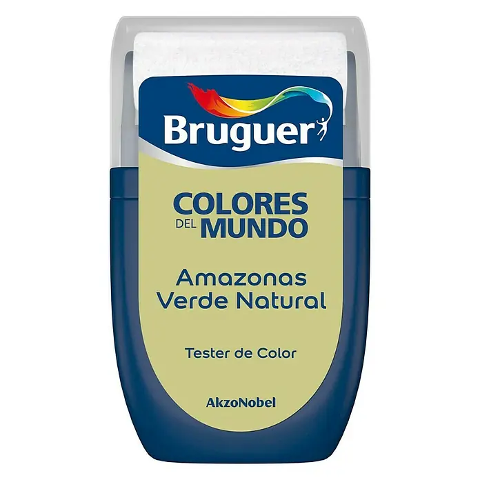 Bruguer Colores del Mundo Tester de pintura - Amazonas verde natural, 30 ml, Mate