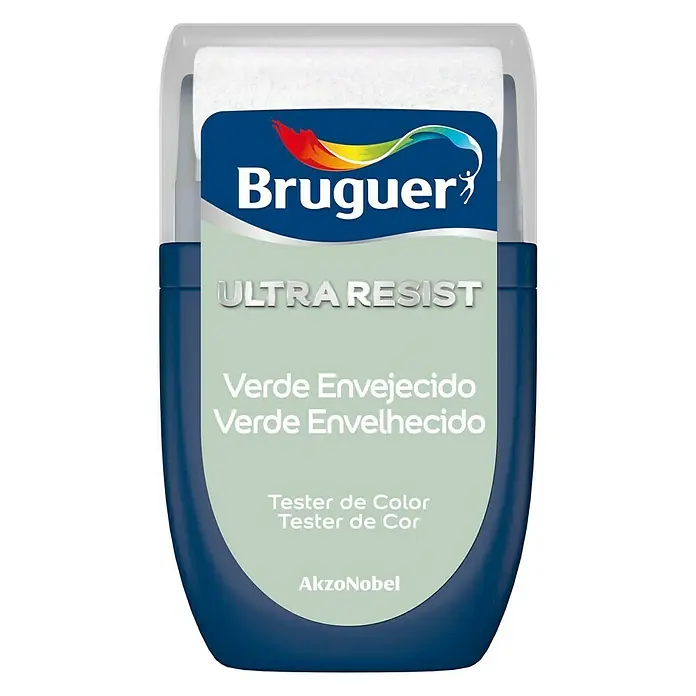 Bruguer Ultra Resist Tester de pintura - Verde envejecido, 30 ml, Mate