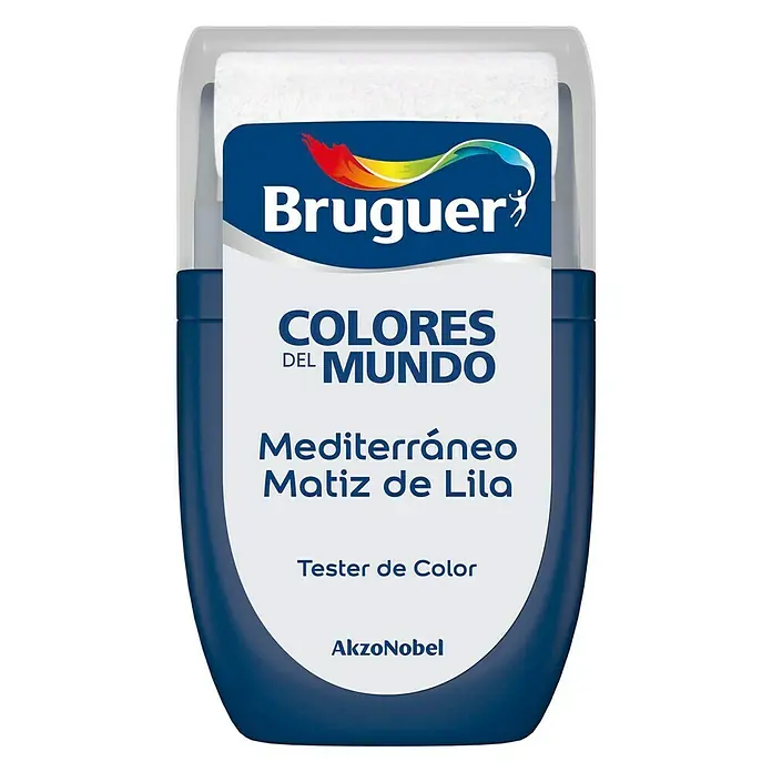 Bruguer Colores del Mundo Tester de pintura - Mediterráneo matiz de lila, 30 ml, Mate