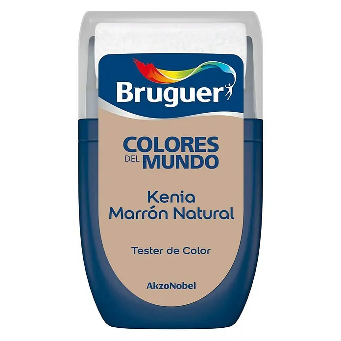 Bruguer Colores del Mundo Tester de pintura - Kenia marrón natural, 30 ml, Mate