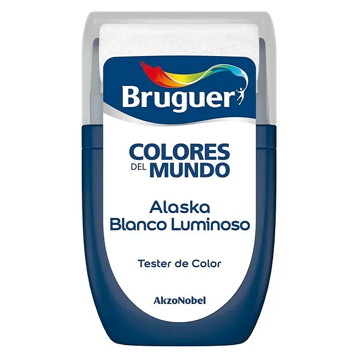 Bruguer Colores del Mundo Tester de pintura - Alaska blanco luminoso, 30 ml, Mate