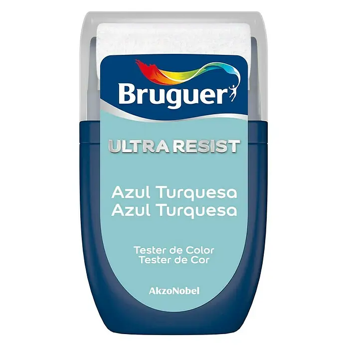 Bruguer Ultra Resist Tester de pintura - Azul turquesa, 30 ml, Mate